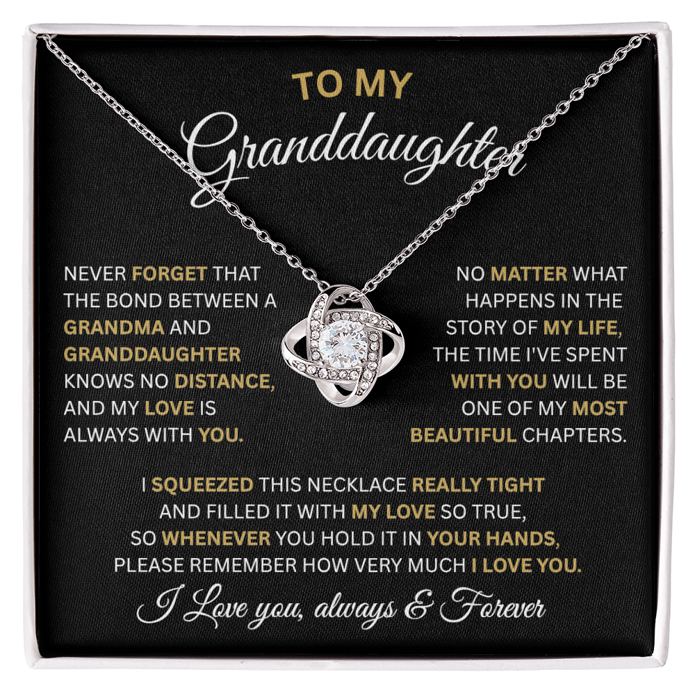 To My Granddaughter-Love Knot Necklace
