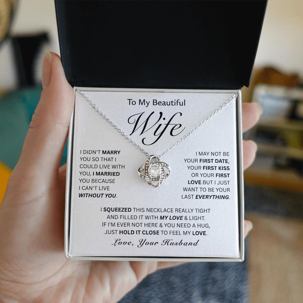 To My Wife-Love Knot Necklace