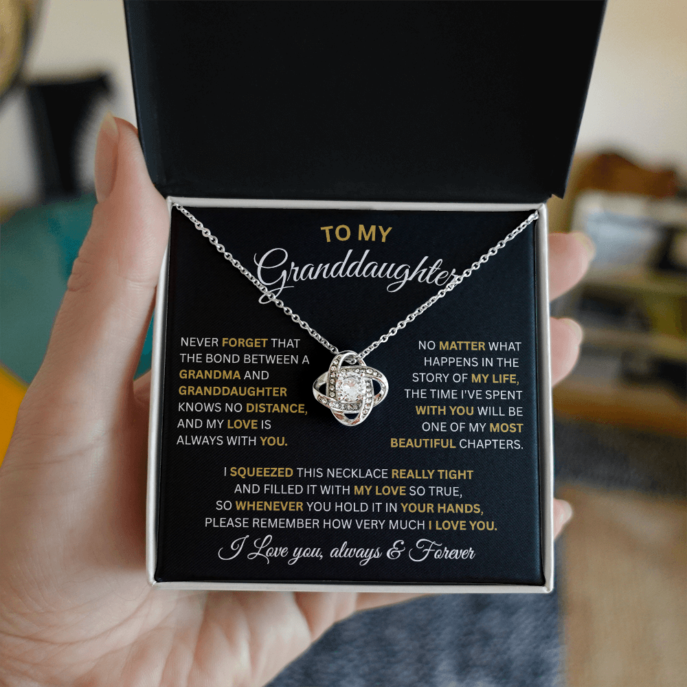 To My Granddaughter-Love Knot Necklace