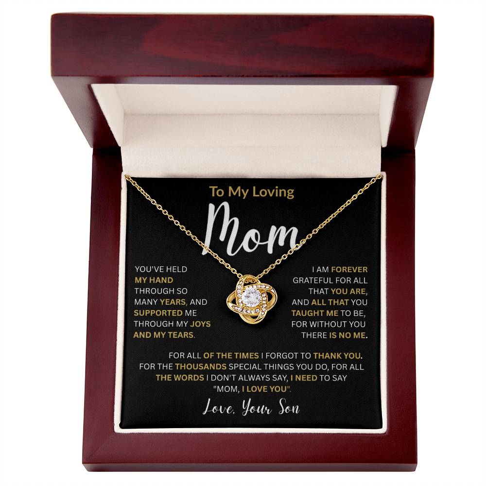 To My Loving Mom-Love Knot Necklace