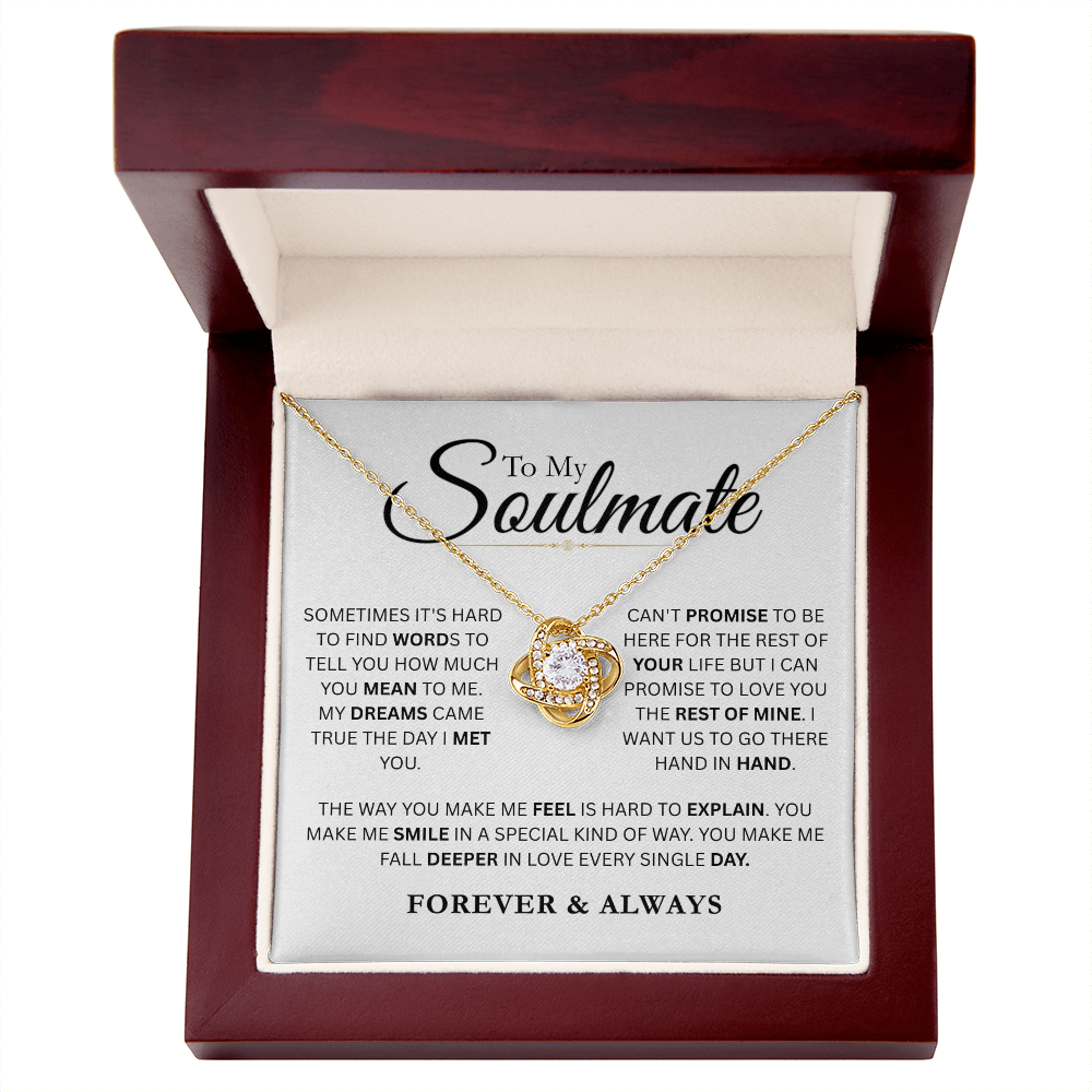 To My Soulmate-Love Knot Necklace