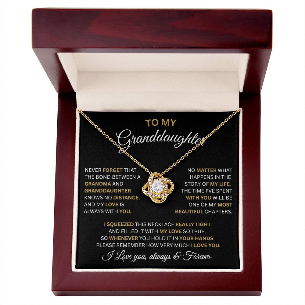 To My Granddaughter-Love Knot Necklace