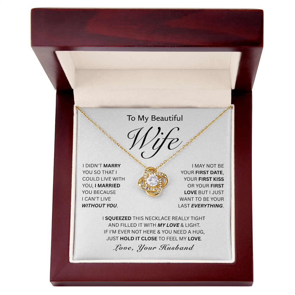 To My Wife-Love Knot Necklace