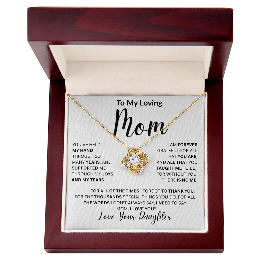 To My Loving Mom-Love Knot Necklace