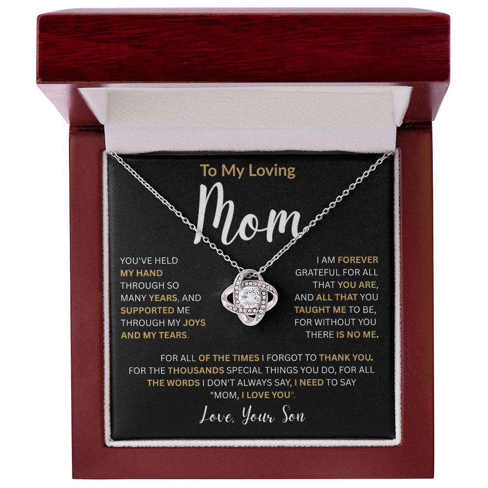 To My Loving Mom-Love Knot Necklace