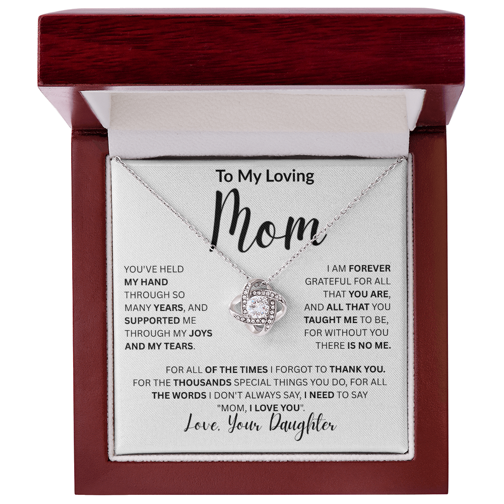 To My Loving Mom-Love Knot Necklace