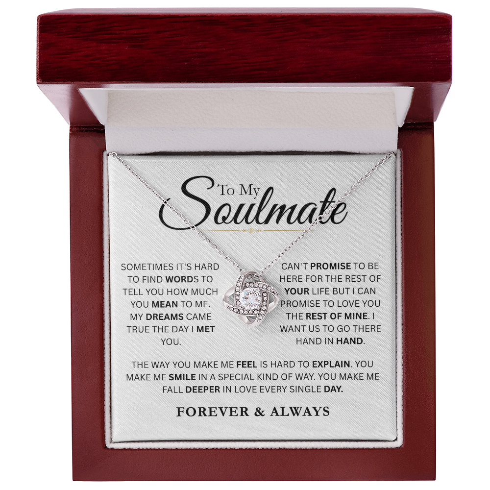 To My Soulmate-Love Knot Necklace
