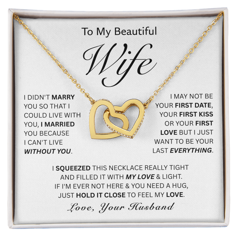To My Wife-Interlocking Hearts Necklace