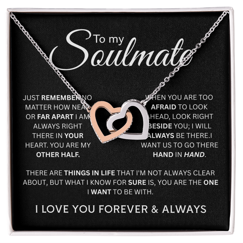 To My Soulmate-Interlocking Hearts Necklace