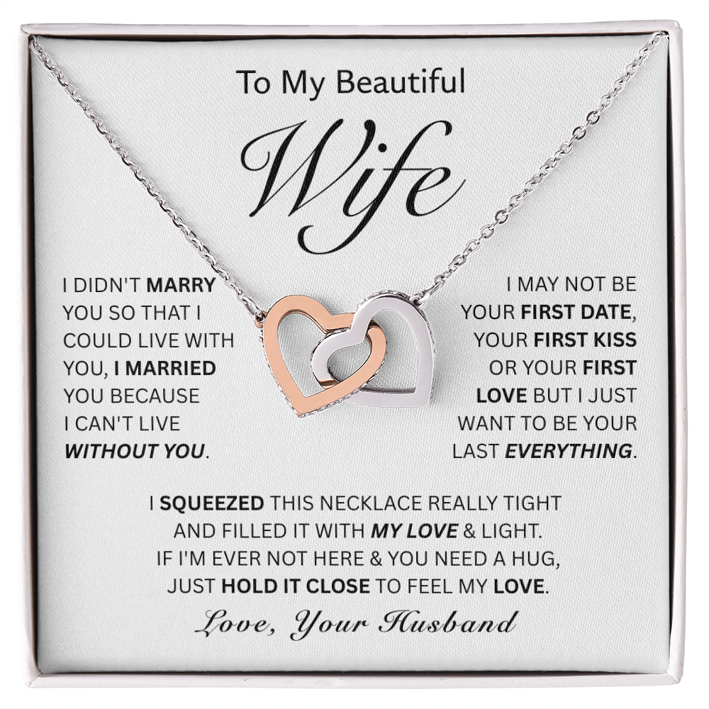 To My Wife-Interlocking Hearts Necklace
