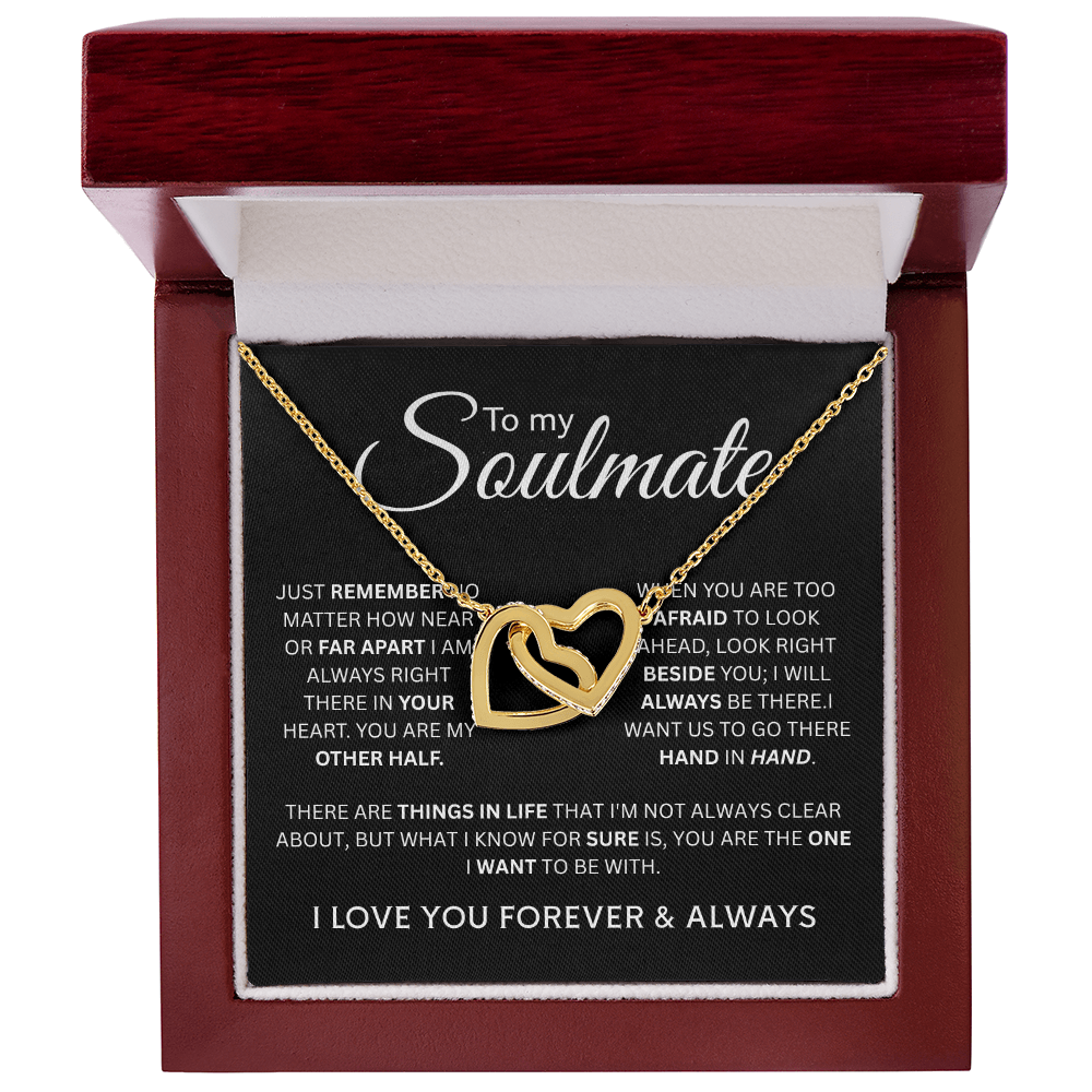 To My Soulmate-Interlocking Hearts Necklace