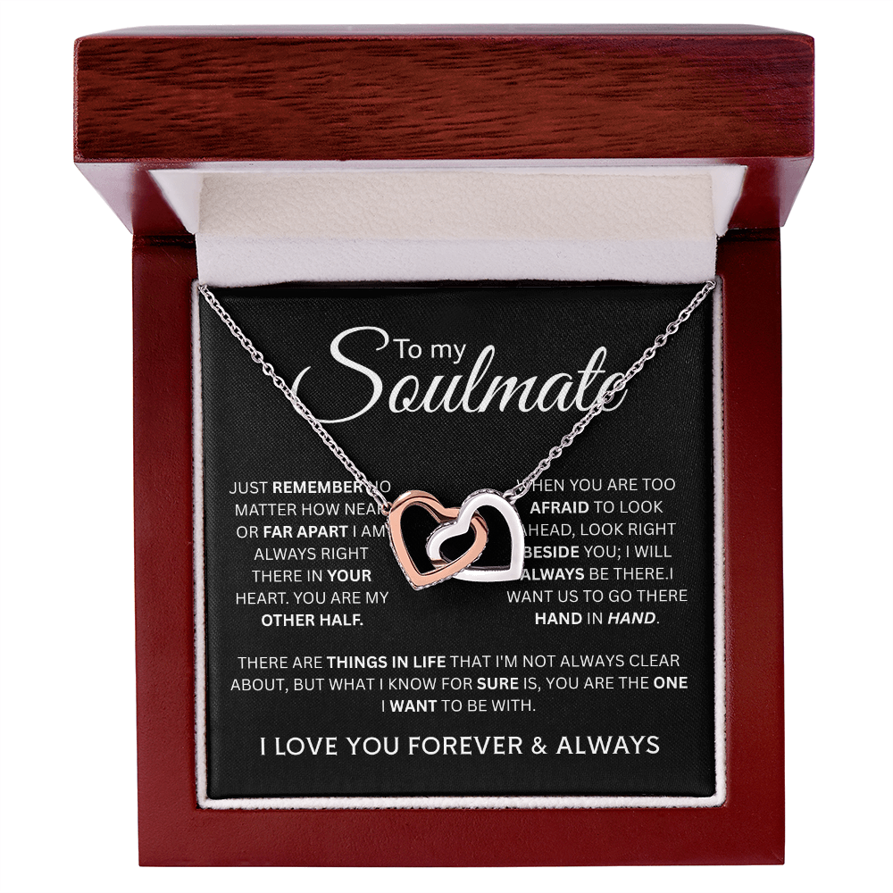 To My Soulmate-Interlocking Hearts Necklace