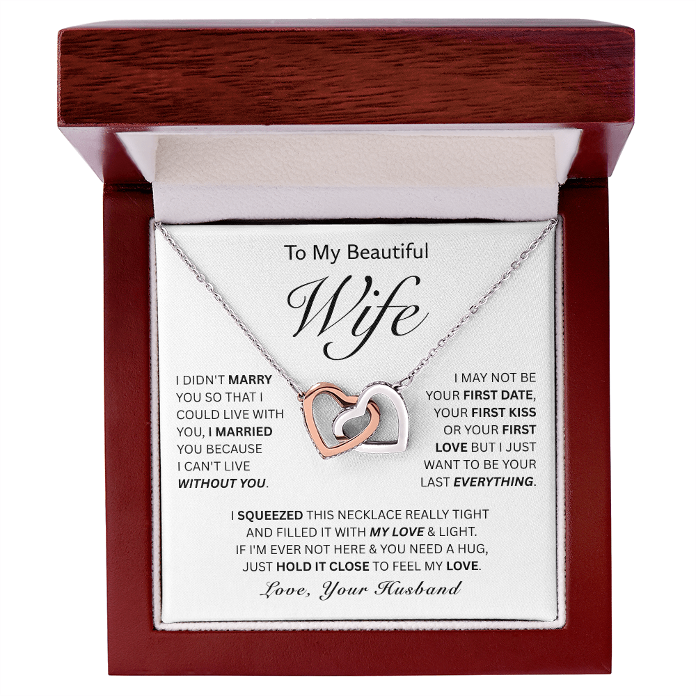 To My Wife-Interlocking Hearts Necklace