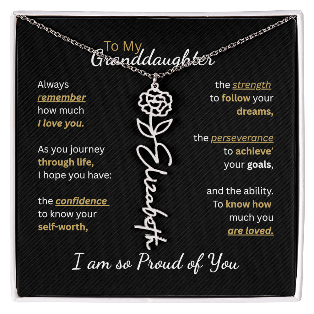 To My Granddaughter-Flower Name Necklace-Customizable