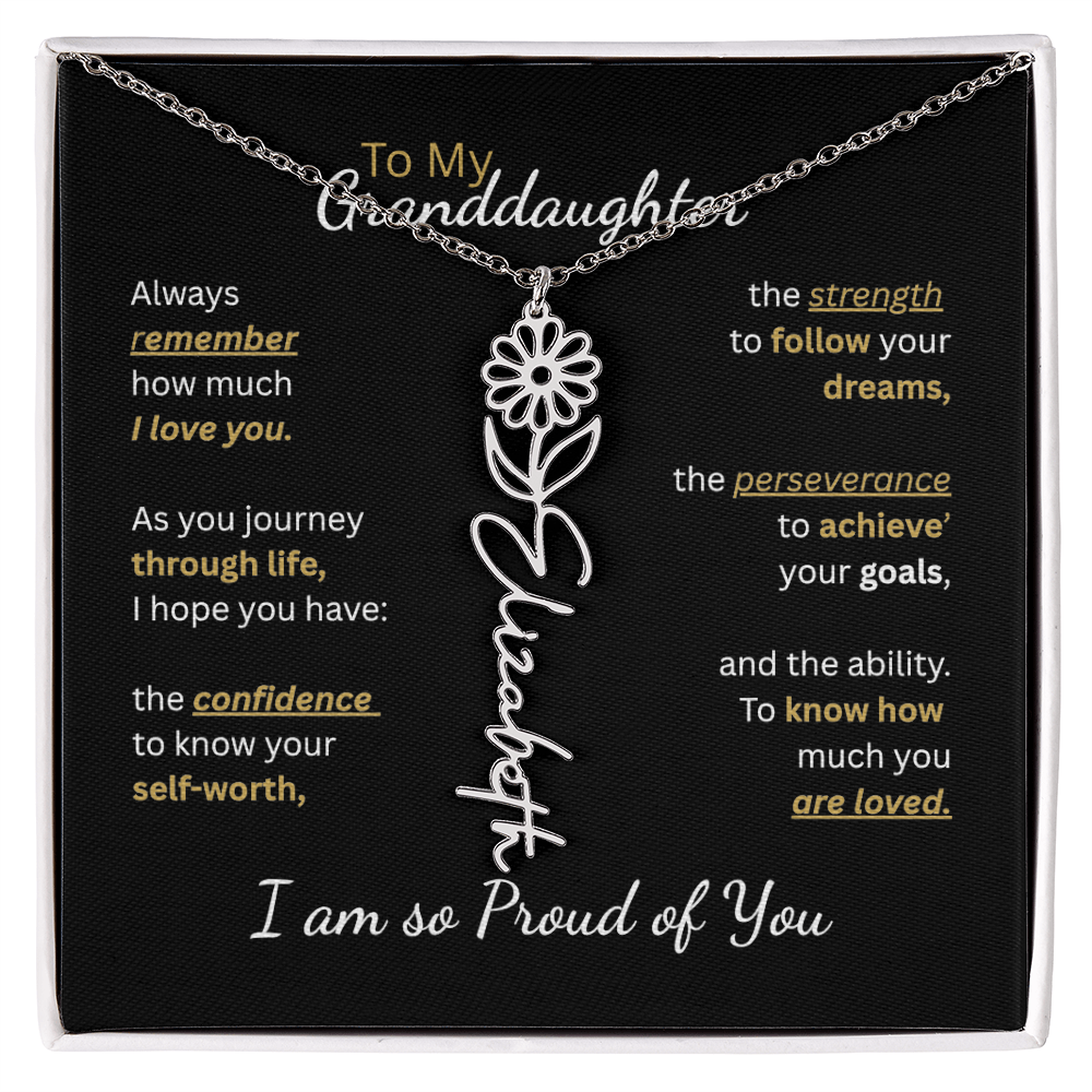 To My Granddaughter-Flower Name Necklace-Customizable