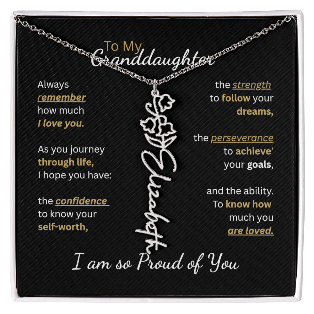 To My Granddaughter-Flower Name Necklace-Customizable
