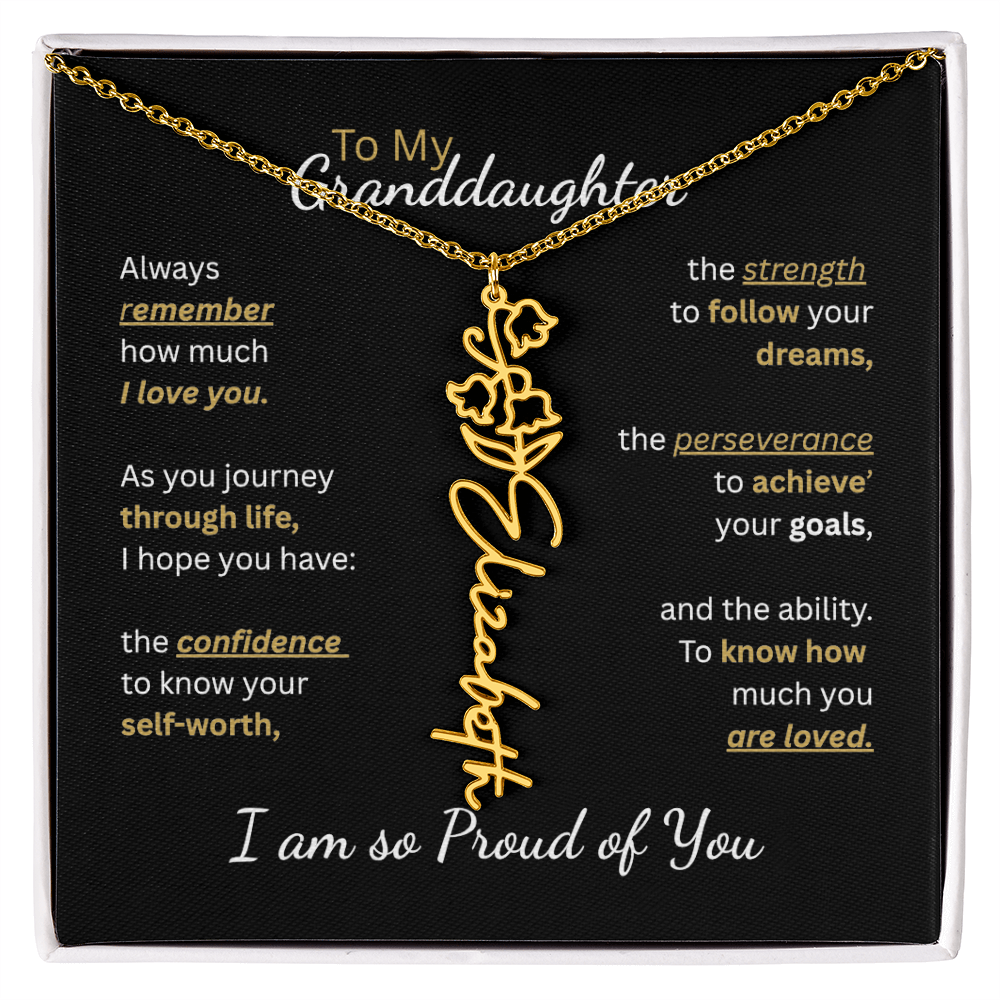 To My Granddaughter-Flower Name Necklace-Customizable