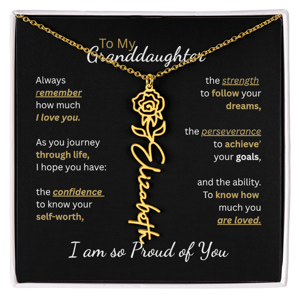 To My Granddaughter-Flower Name Necklace-Customizable
