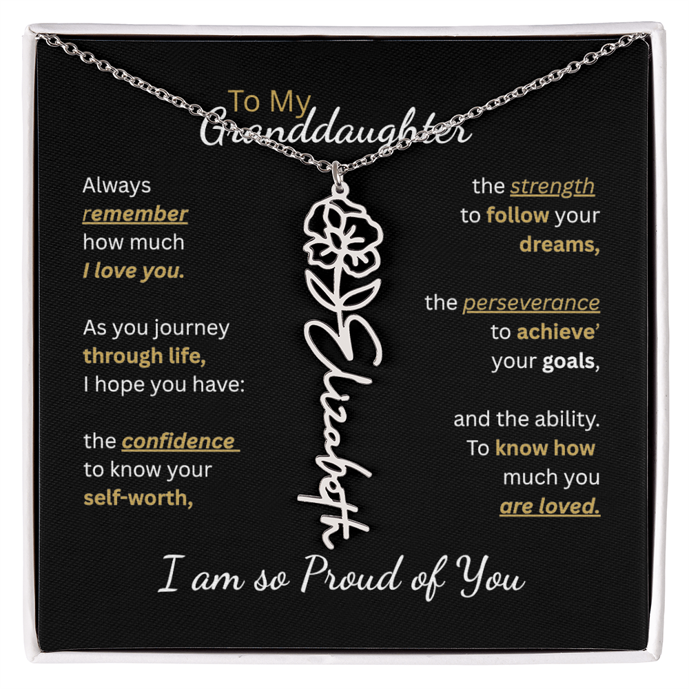 To My Granddaughter-Flower Name Necklace-Customizable