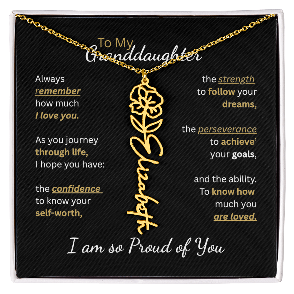 To My Granddaughter-Flower Name Necklace-Customizable