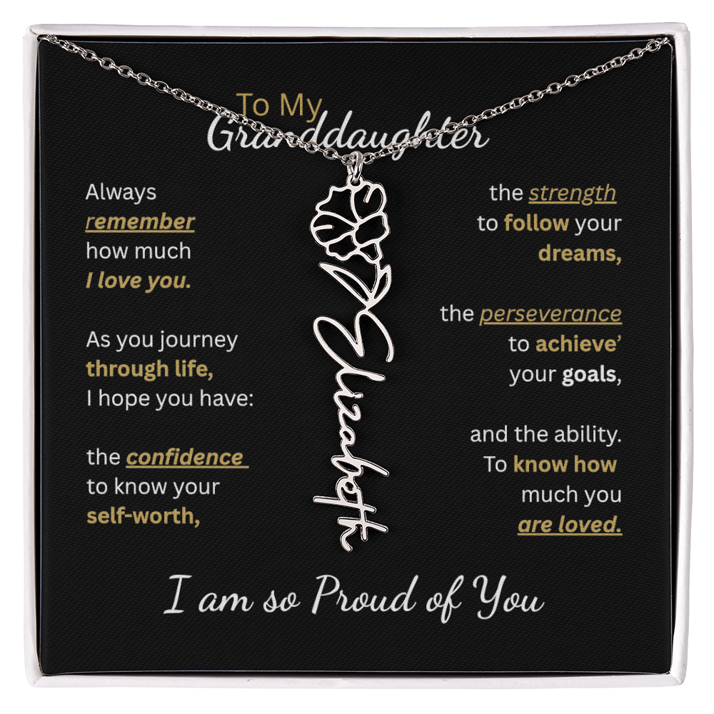 To My Granddaughter-Flower Name Necklace-Customizable