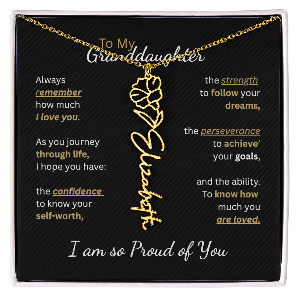 To My Granddaughter-Flower Name Necklace-Customizable