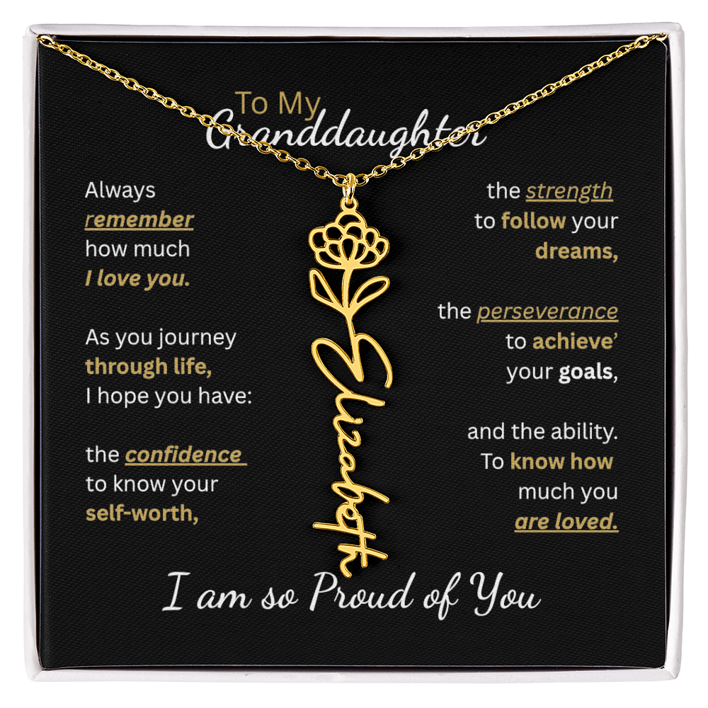 To My Granddaughter-Flower Name Necklace-Customizable