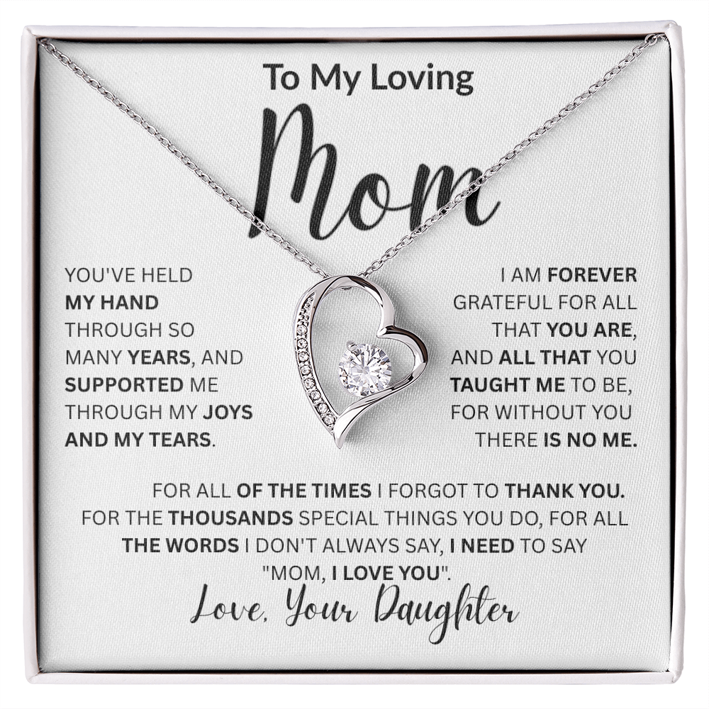 To My Loving Mom-Forever Love Necklace