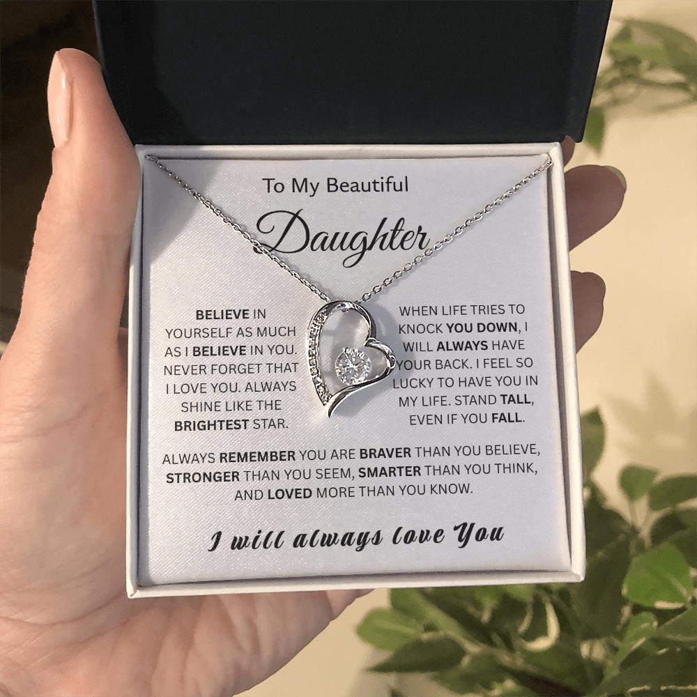 To My Wonderful Daughter-Forever Love Necklace