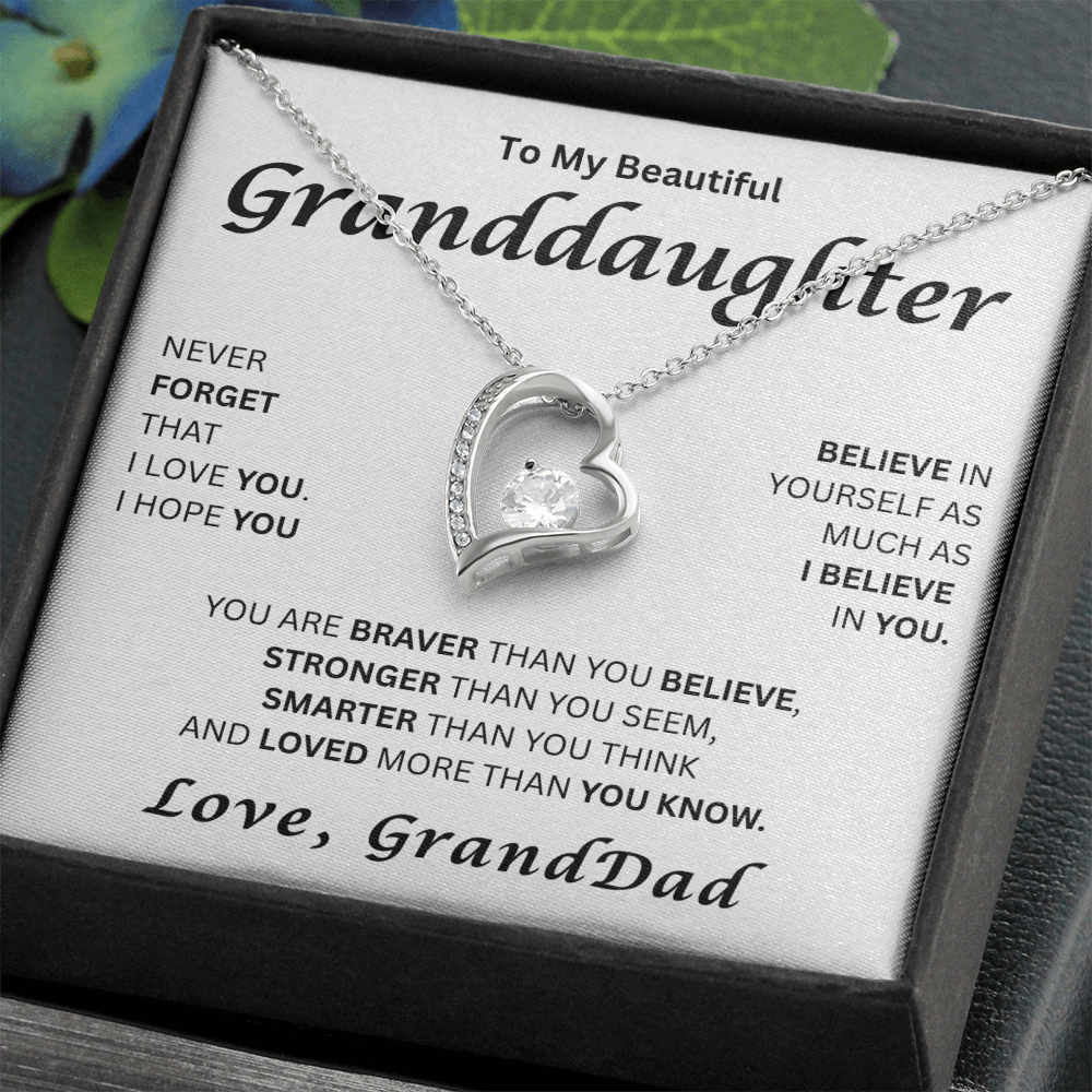 To My Beautiful Granddaughter-Forever Love Necklace