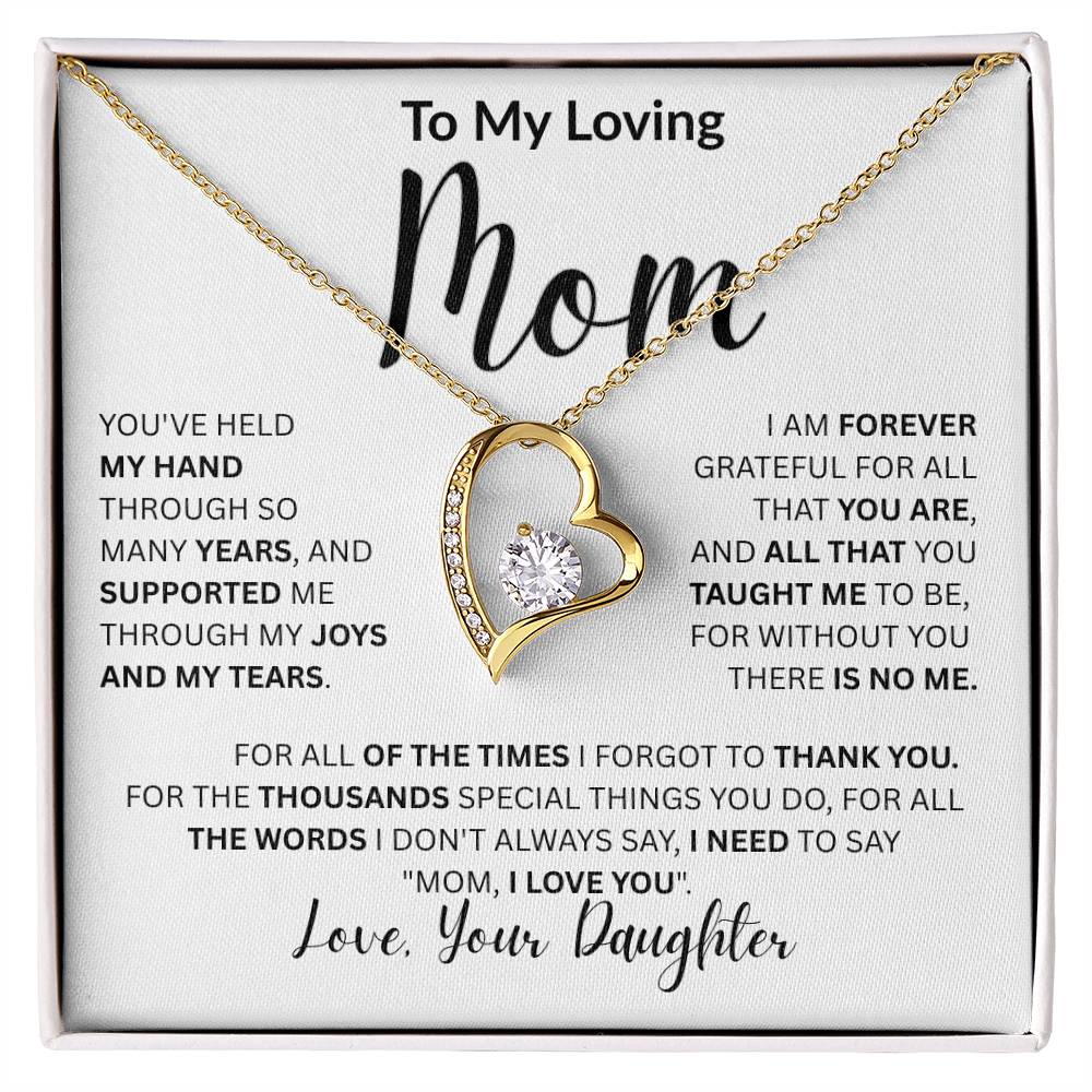 To My Loving Mom-Forever Love Necklace