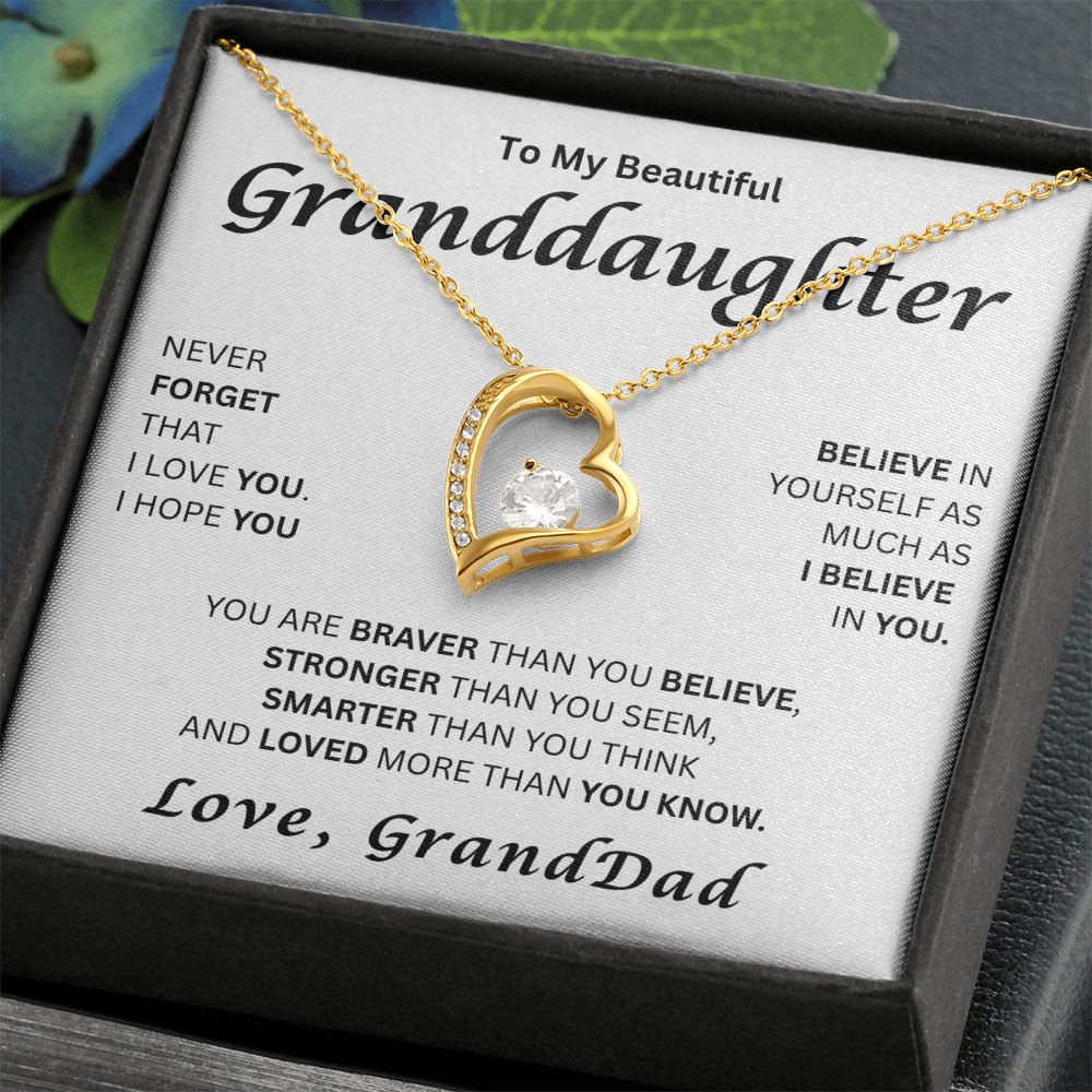 To My Beautiful Granddaughter-Forever Love Necklace