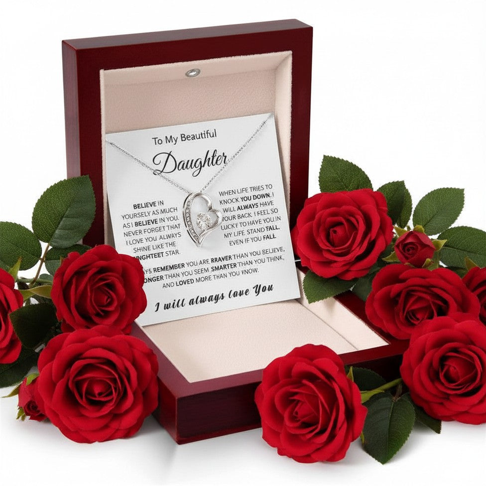 To My Wonderful Daughter-Forever Love Necklace